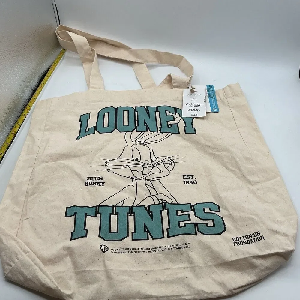 Looney Tunes Bugs Bunny Cotton On Foundation Recycled Cotton Tote Bag NWT
